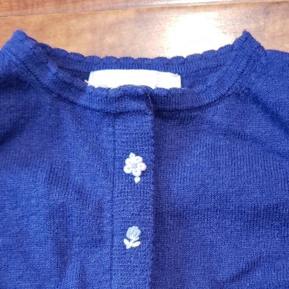 Janie and Jack EUC 6-12 months floral embroidered cardigan, floral vine skirt - Picture 4 of 11